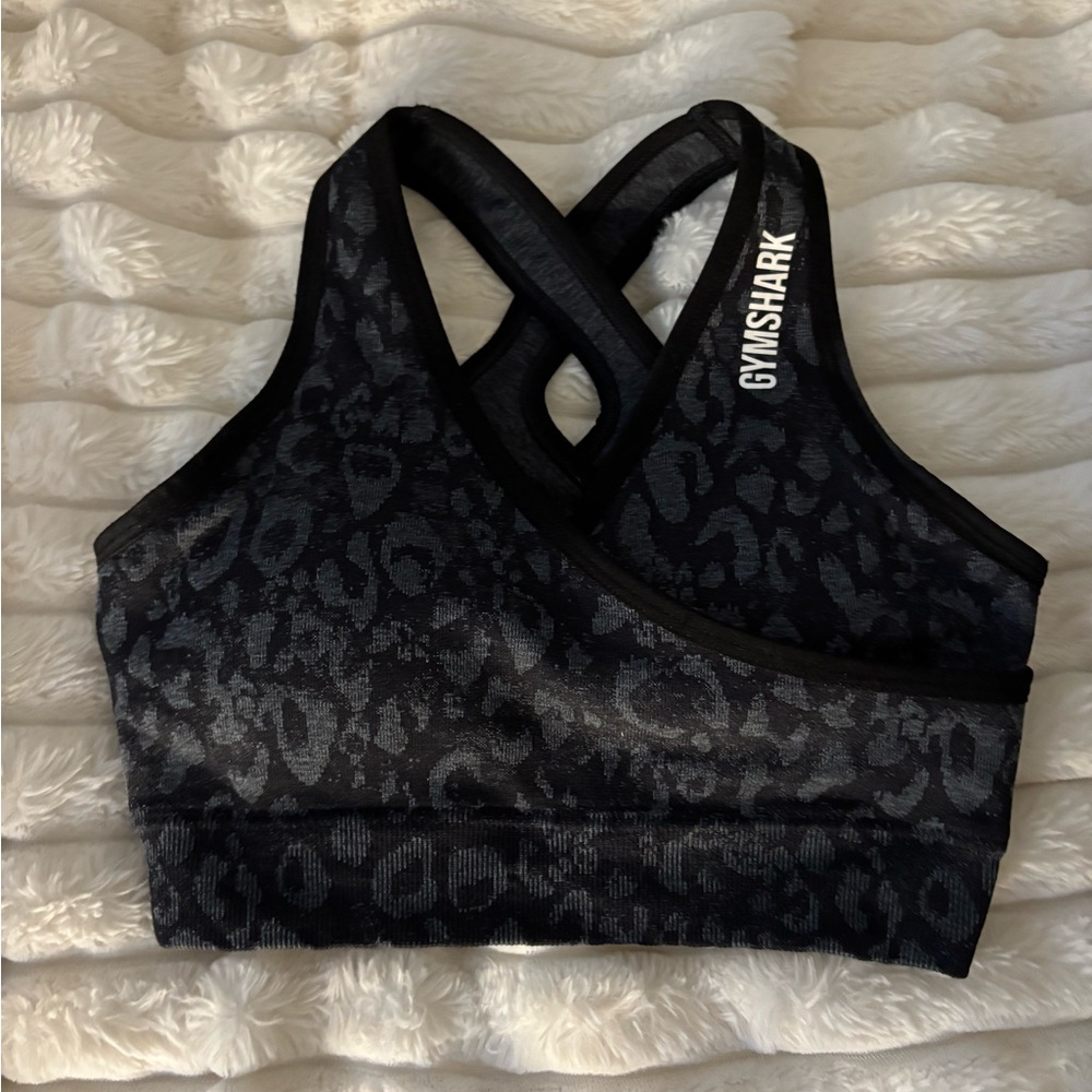 Gymshark Charcoal Leopard Sports Bra